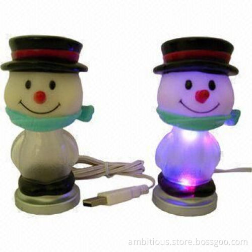 USB snowman LED light with 7 color flashing